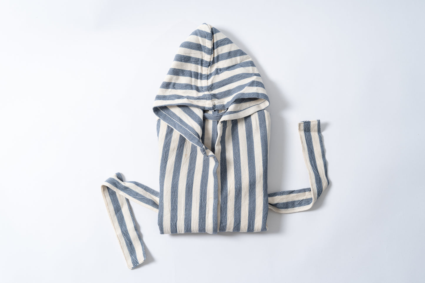 Girit Blue Hooded Linen Kids Robe