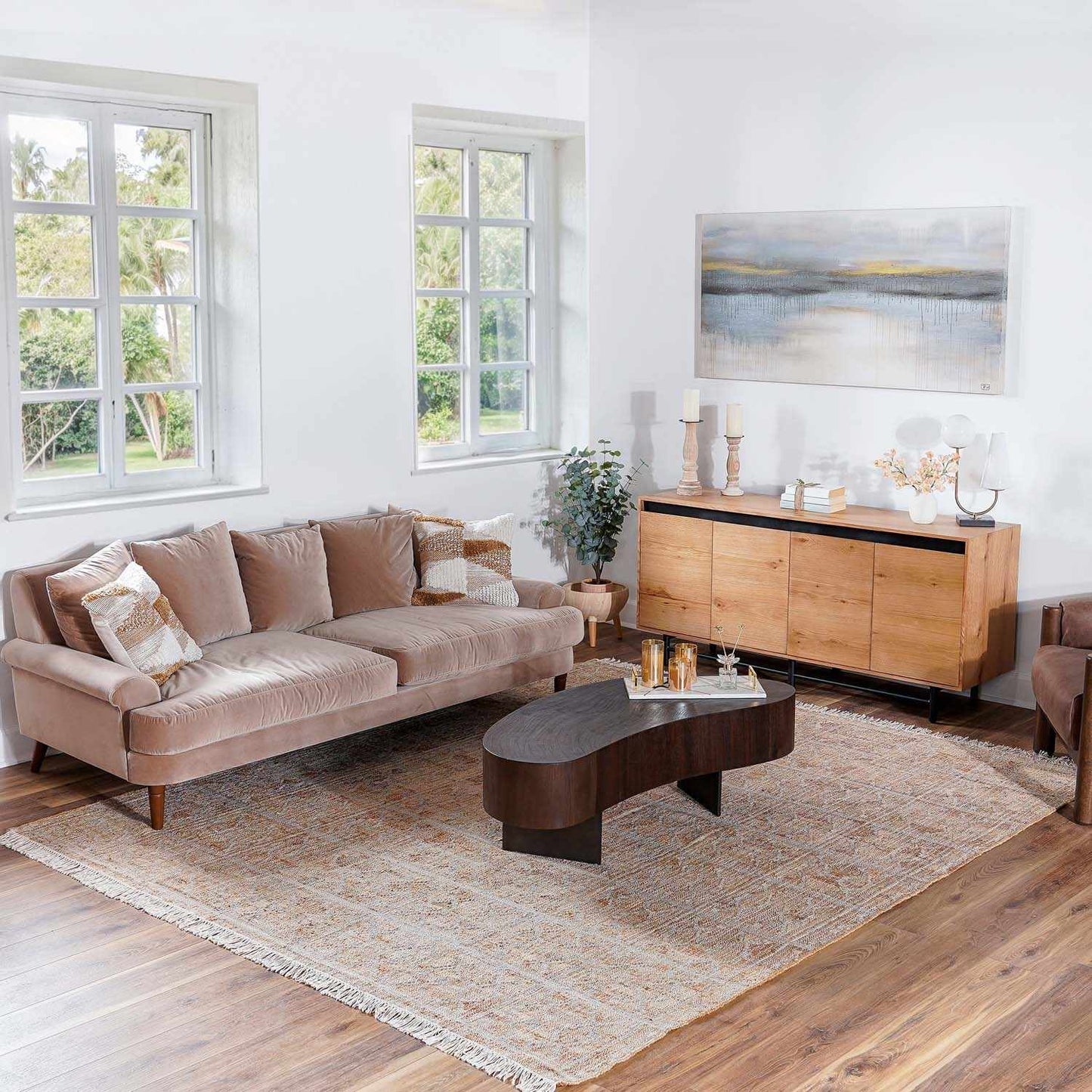 Rice Handcrafted Fringed Jute Carpet