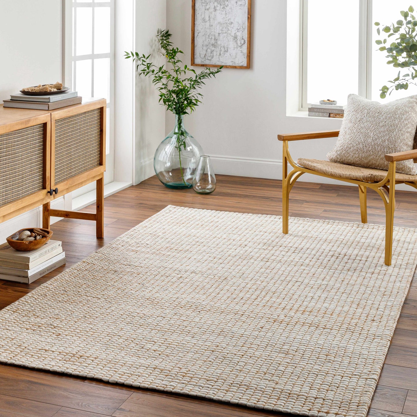 Riki Cream Jute-Wool Blend Rug