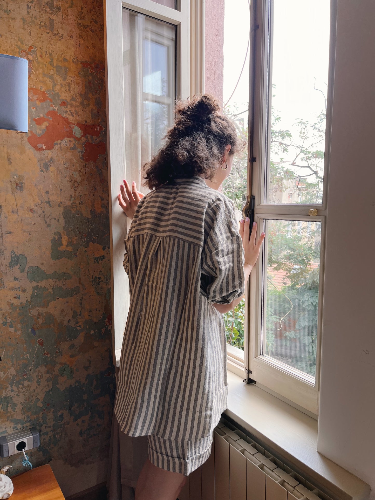 Gray Zebra Loungewear Set