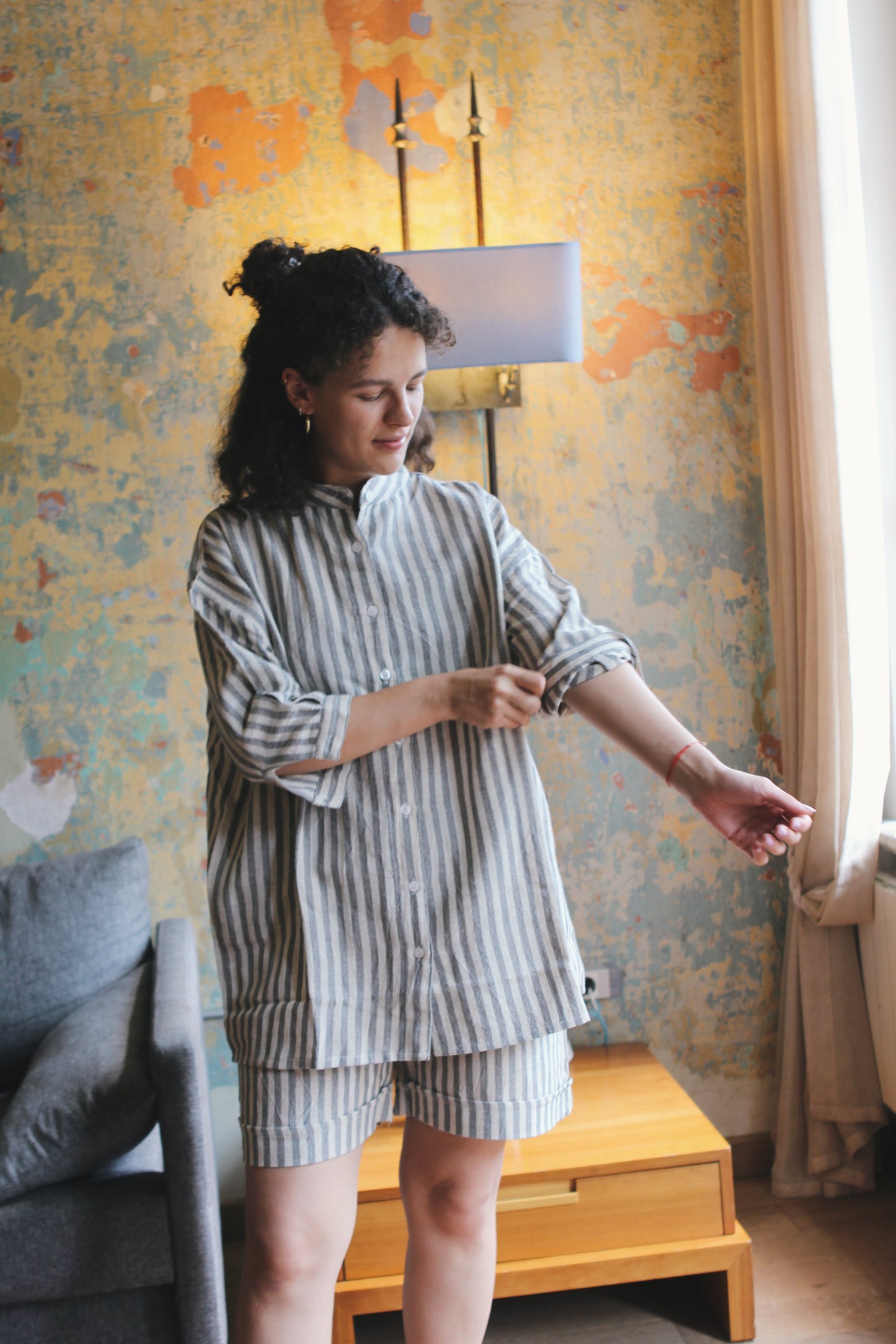 Gray Zebra Loungewear Set
