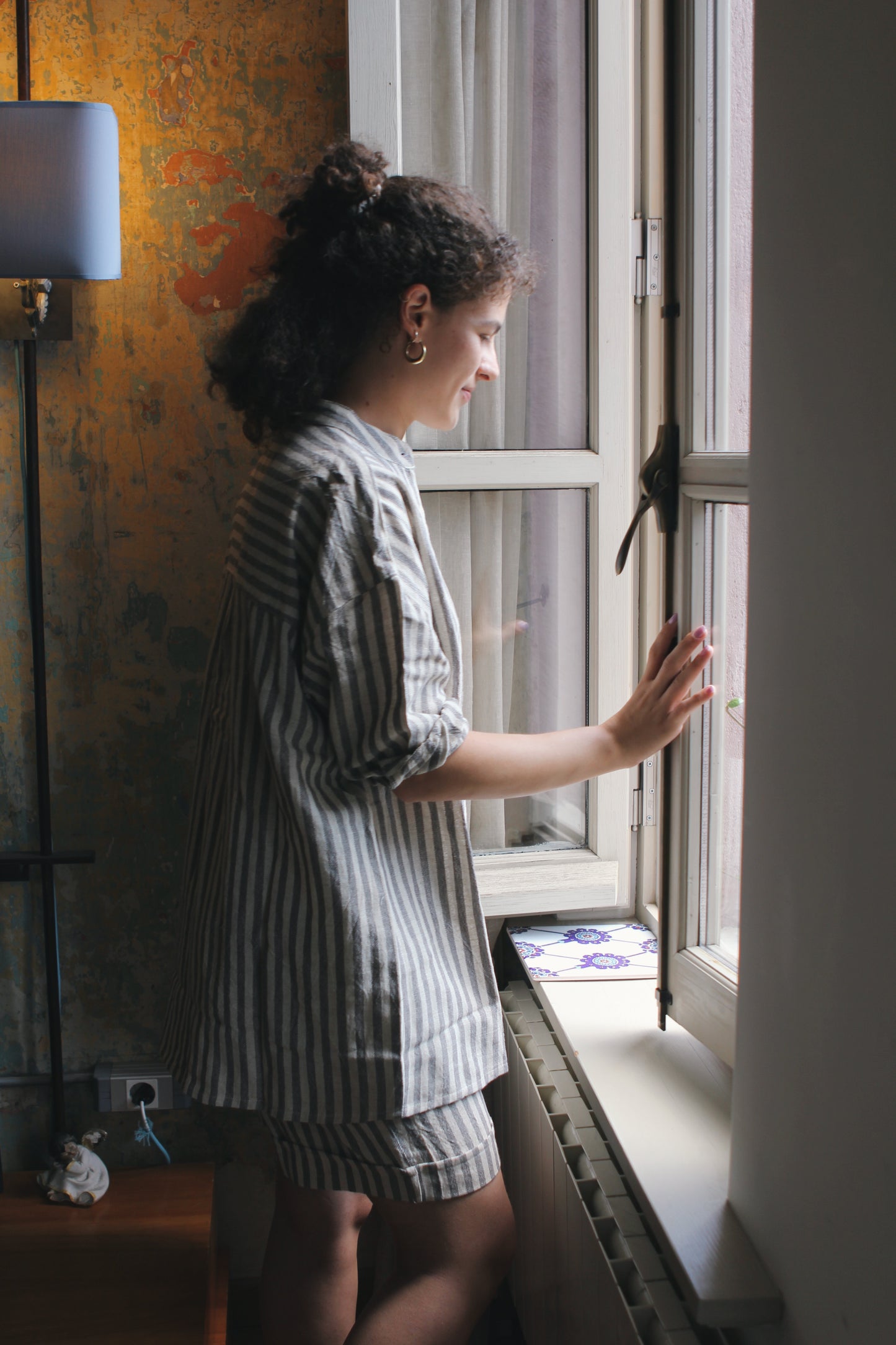 Gray Zebra Loungewear Set