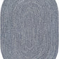 Blue Braided Faux Jute Rug