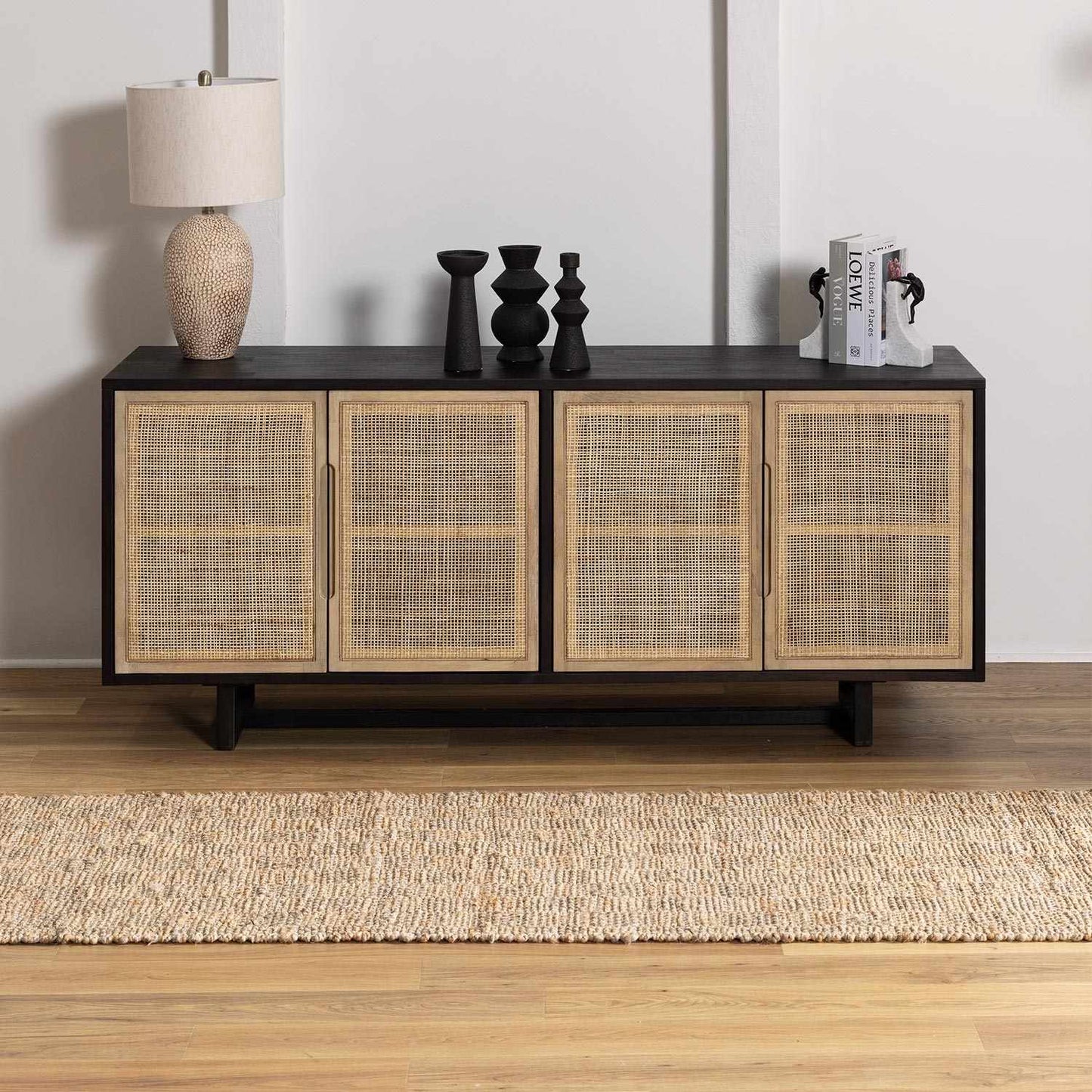 Lonut Checkered Jute Area Rug - Promo