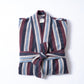Striped fabric with a knot on a white background