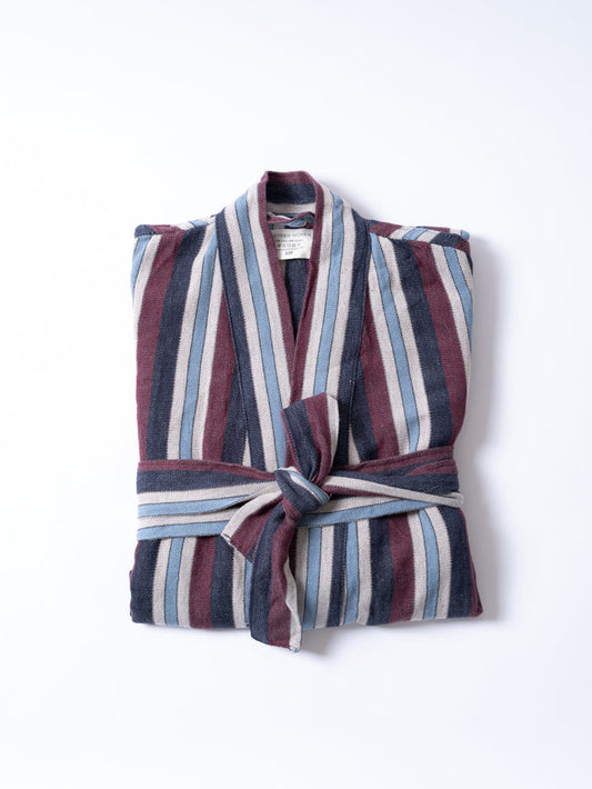 Striped fabric with a knot on a white background