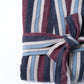 Striped robe with a tie on a white background