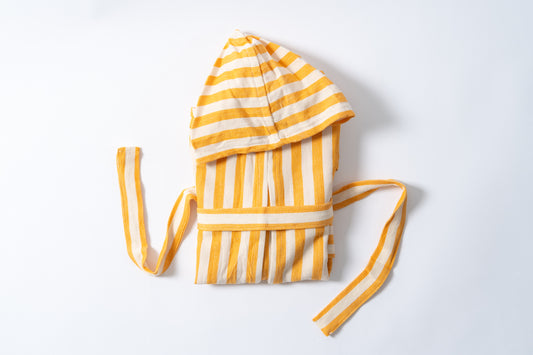 Girit Yellow Hooded Linen Kids Robe