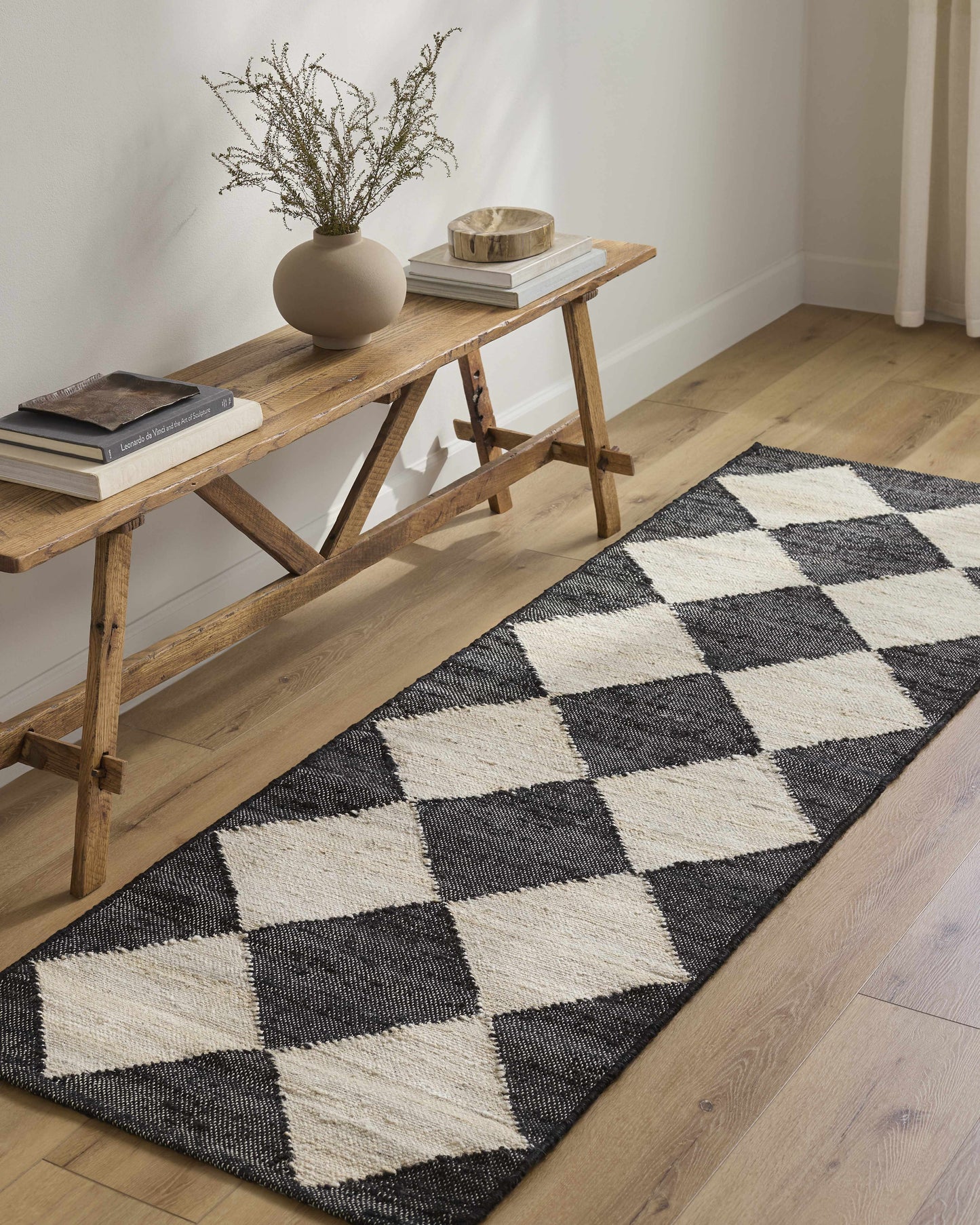 Vivir x Livabliss Antho Black Diamonds Jute Rug