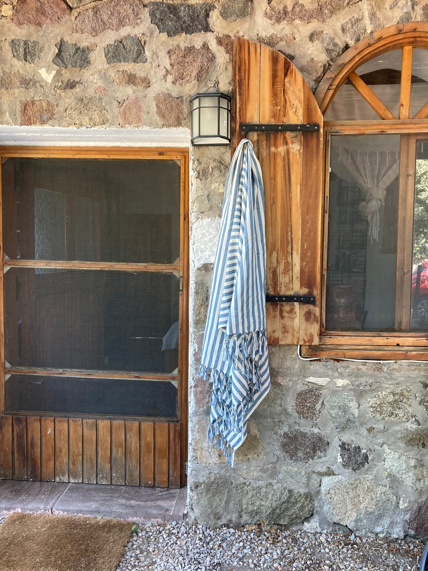 Girit Blue Cotton Linen Towel