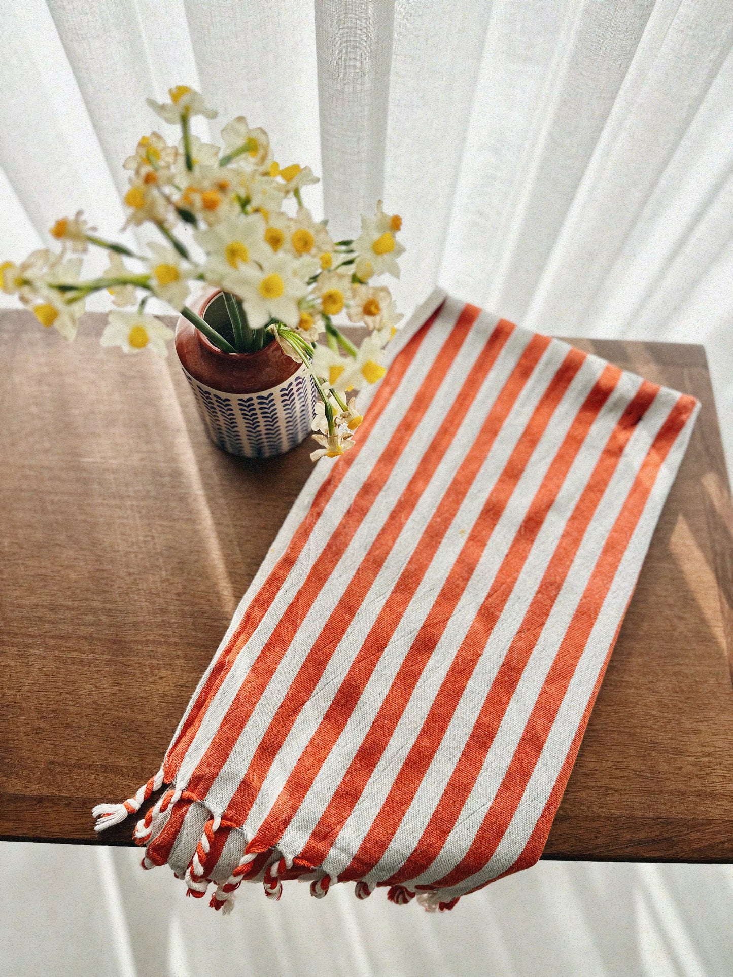 Girit Burgundy Cotton Linen Towel