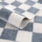 Brone Blue Checkered Washable Rug