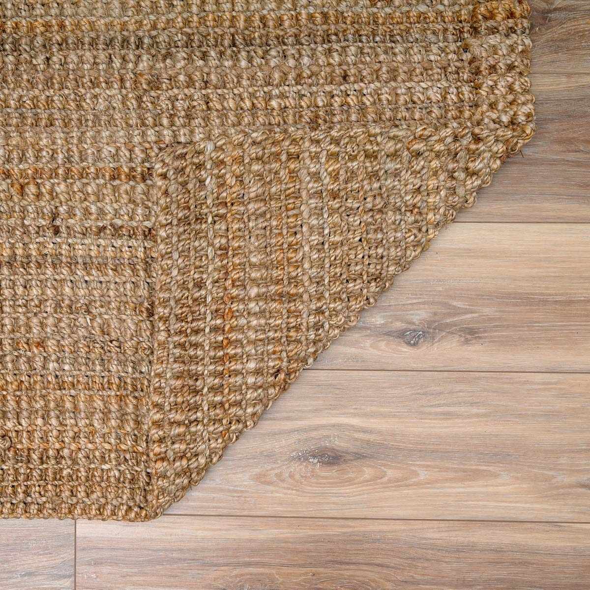 Ambel Chocolate Brown Camel Jute Area Rug