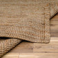 Ambel Chocolate Brown Camel Jute Area Rug