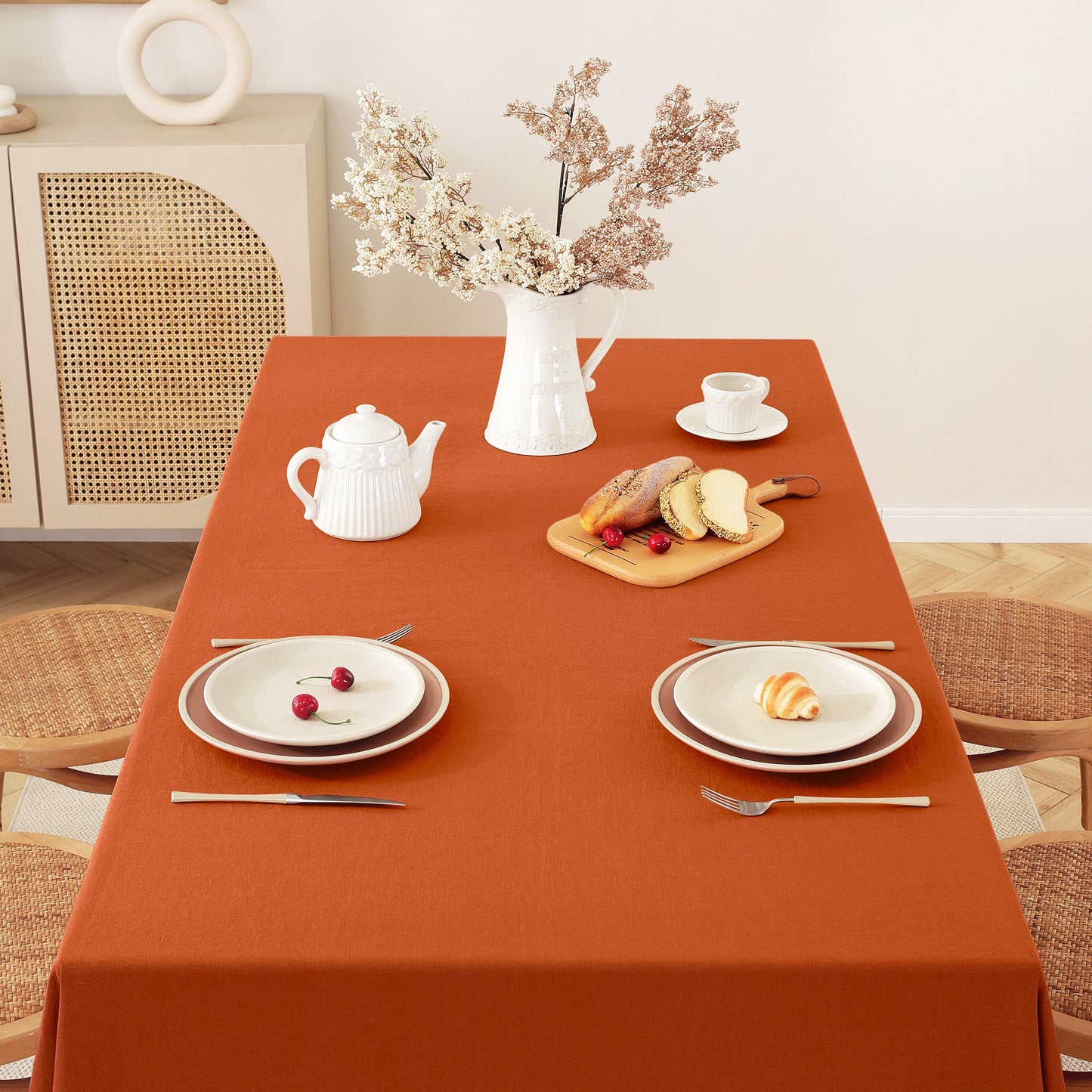 Pure Linen Tablecloth Rectangle - 90 x 132 Inches