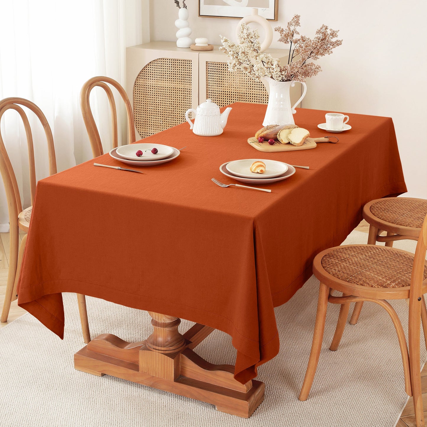 Pure Linen Tablecloth Rectangle - 60 x 120 Inches