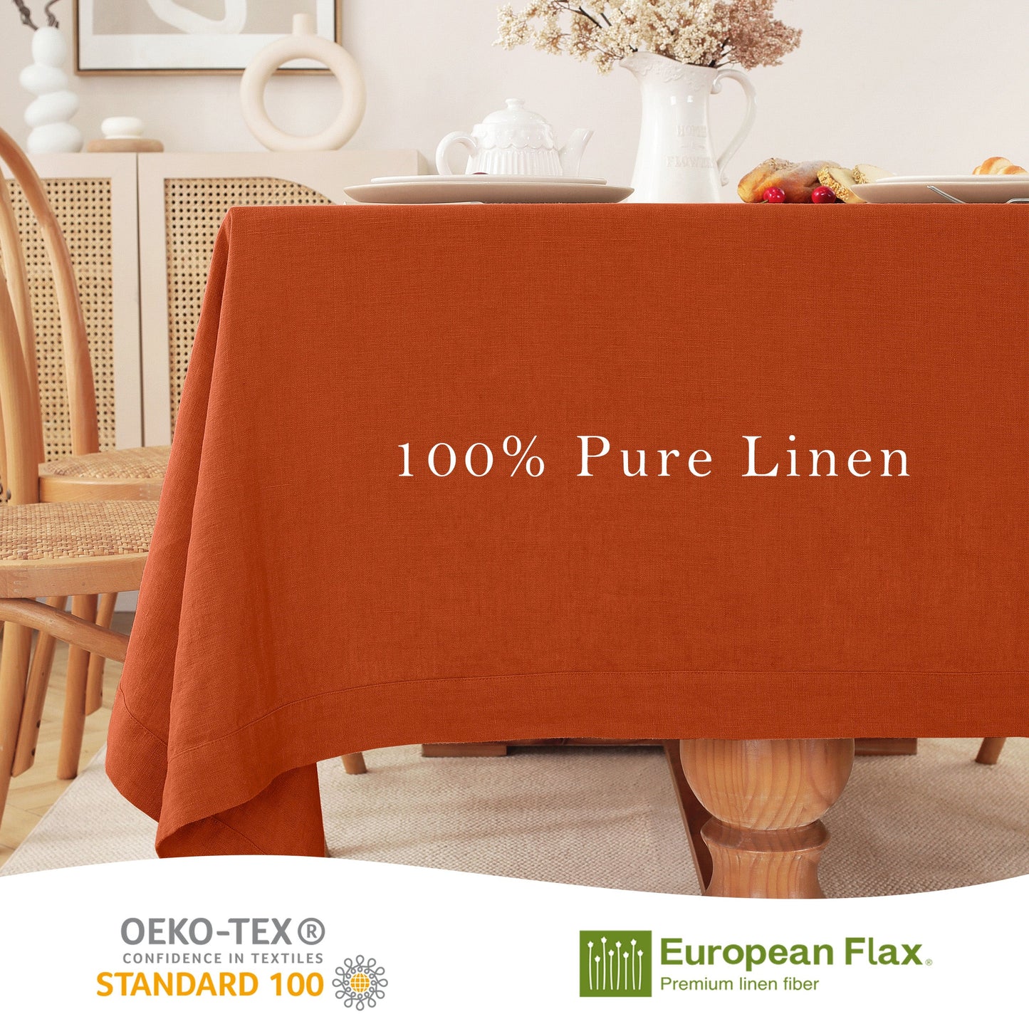100% French Linen Tablecloth Square (55''*55'')