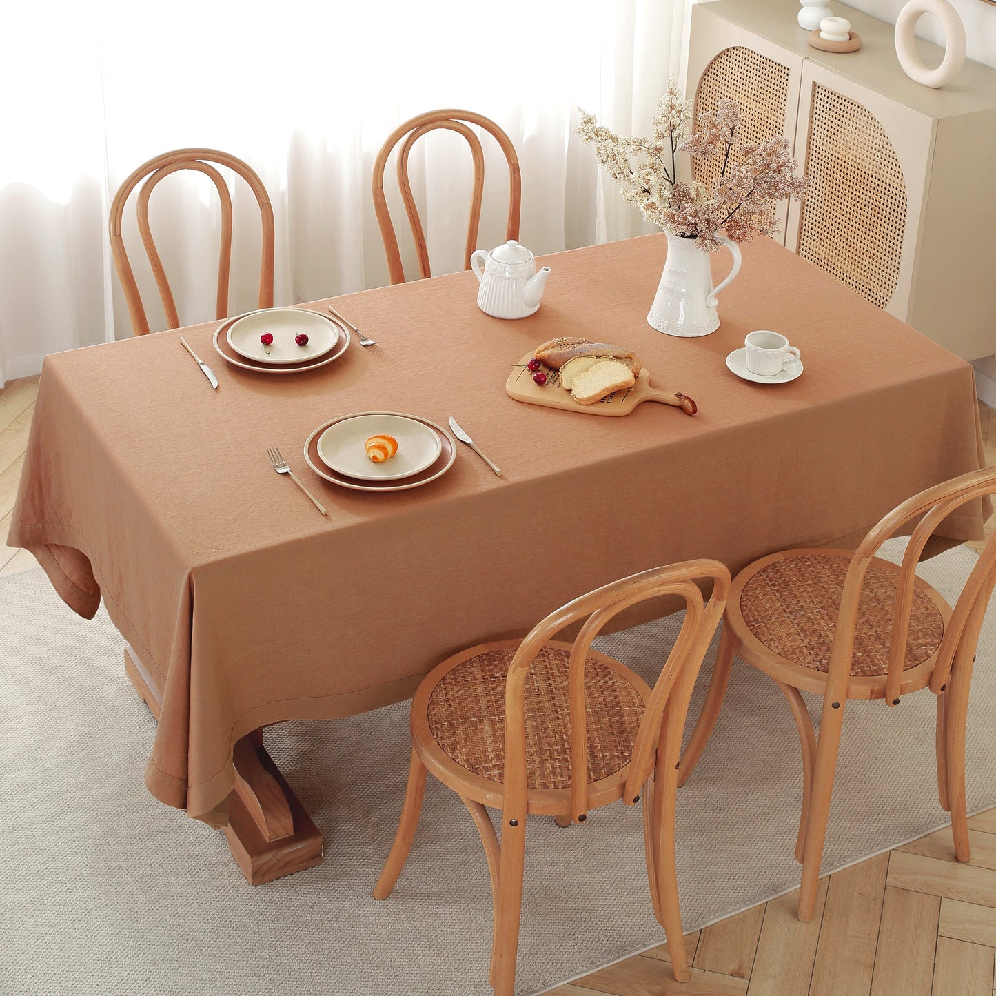 Pure Linen Tablecloth Rectangle - 60 x 90 Inches