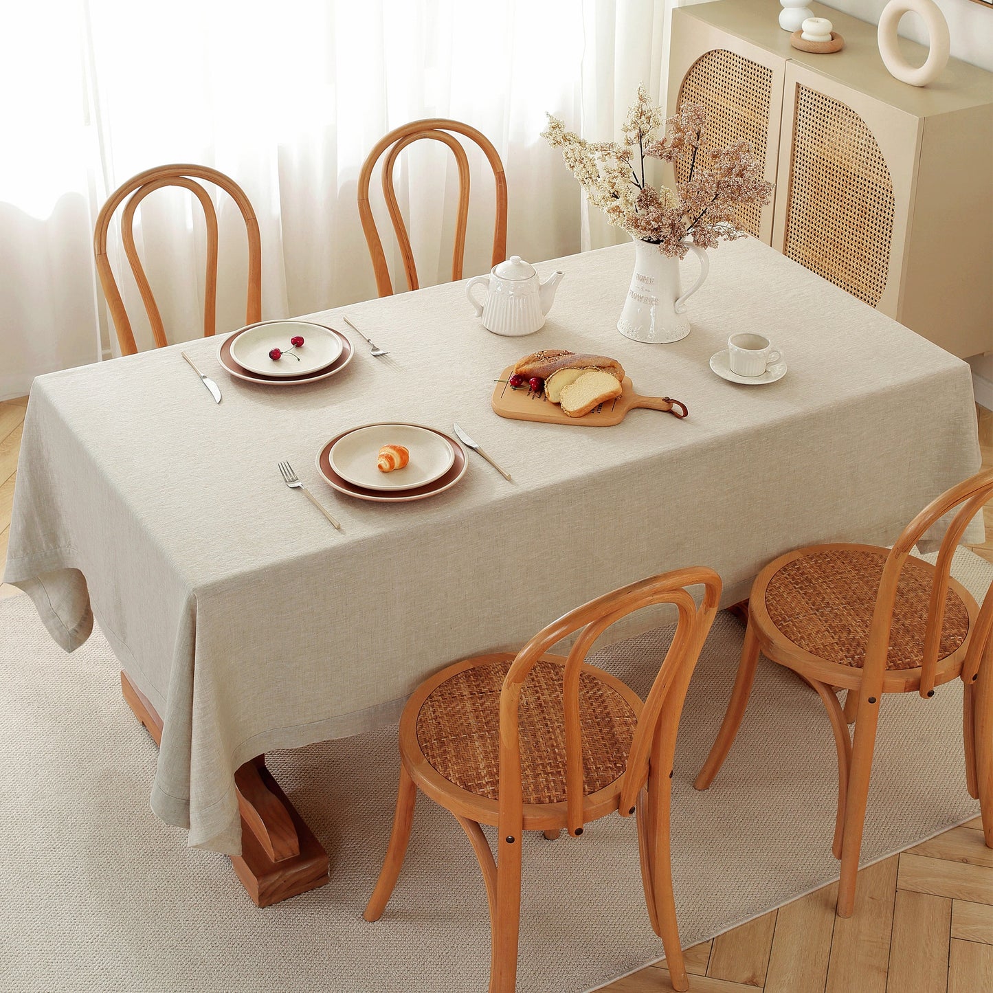 Pure Linen Tablecloth Rectangle - 60 x 90 Inches