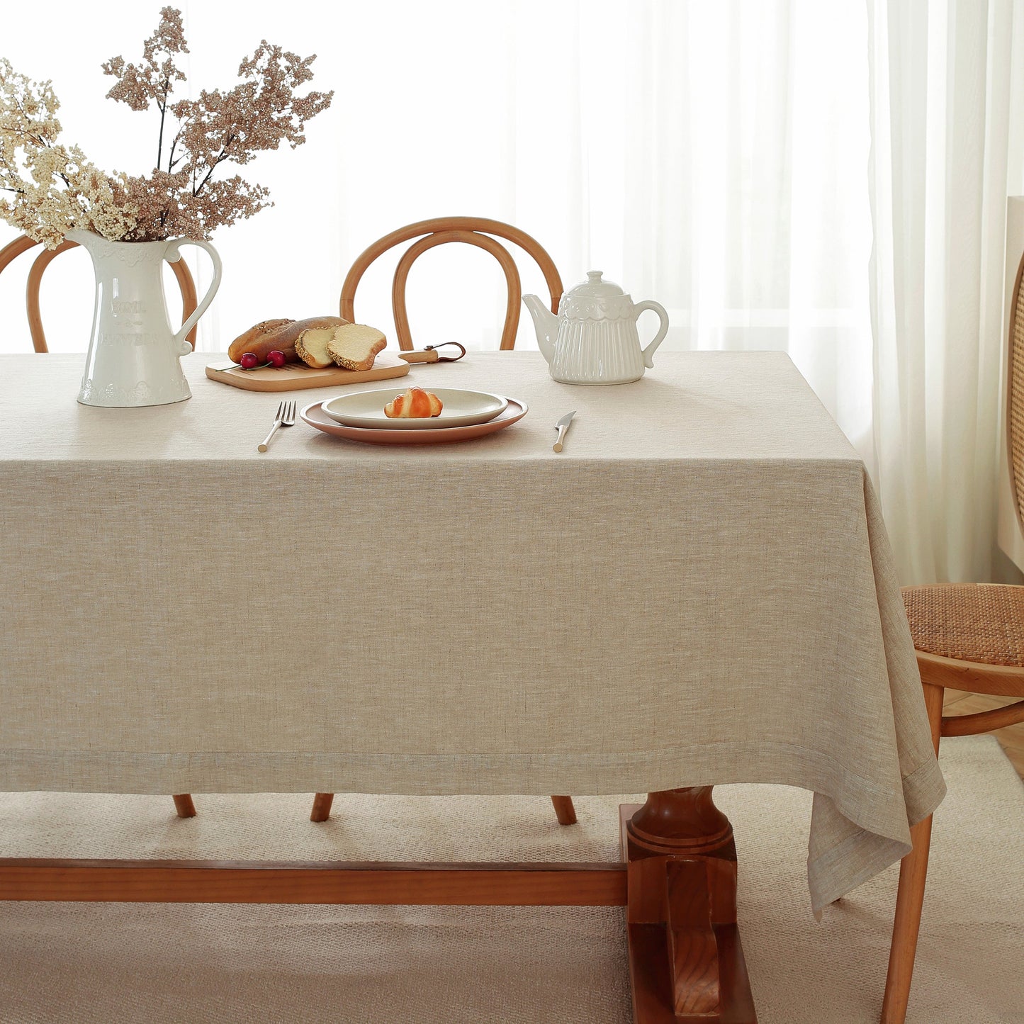 Pure Linen Tablecloth Rectangle - 90 x 132 Inches