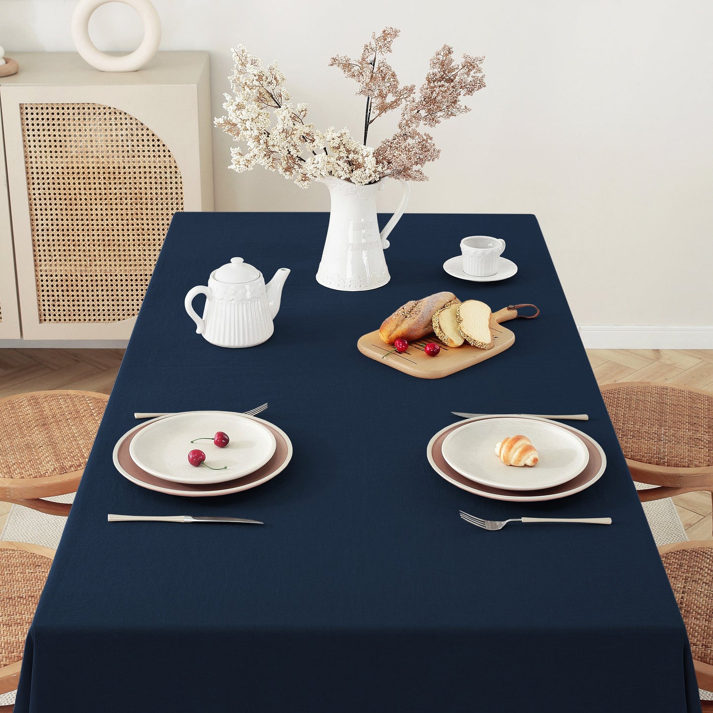 Pure Linen Tablecloth Rectangle - 90 x 132 Inches