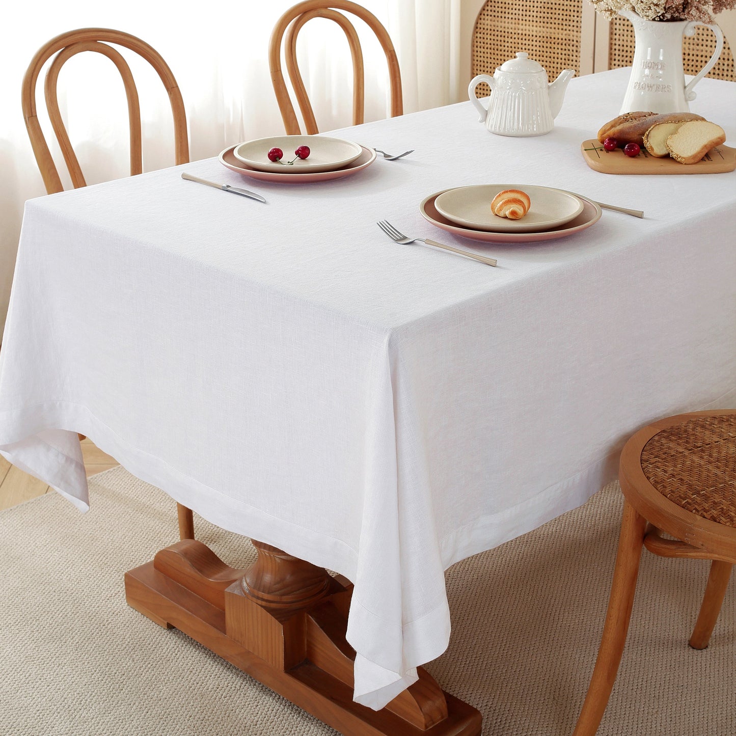 Pure Linen Tablecloth Rectangle - 90 x 132 Inches