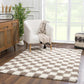 Atira Brown Checkered Area Rug