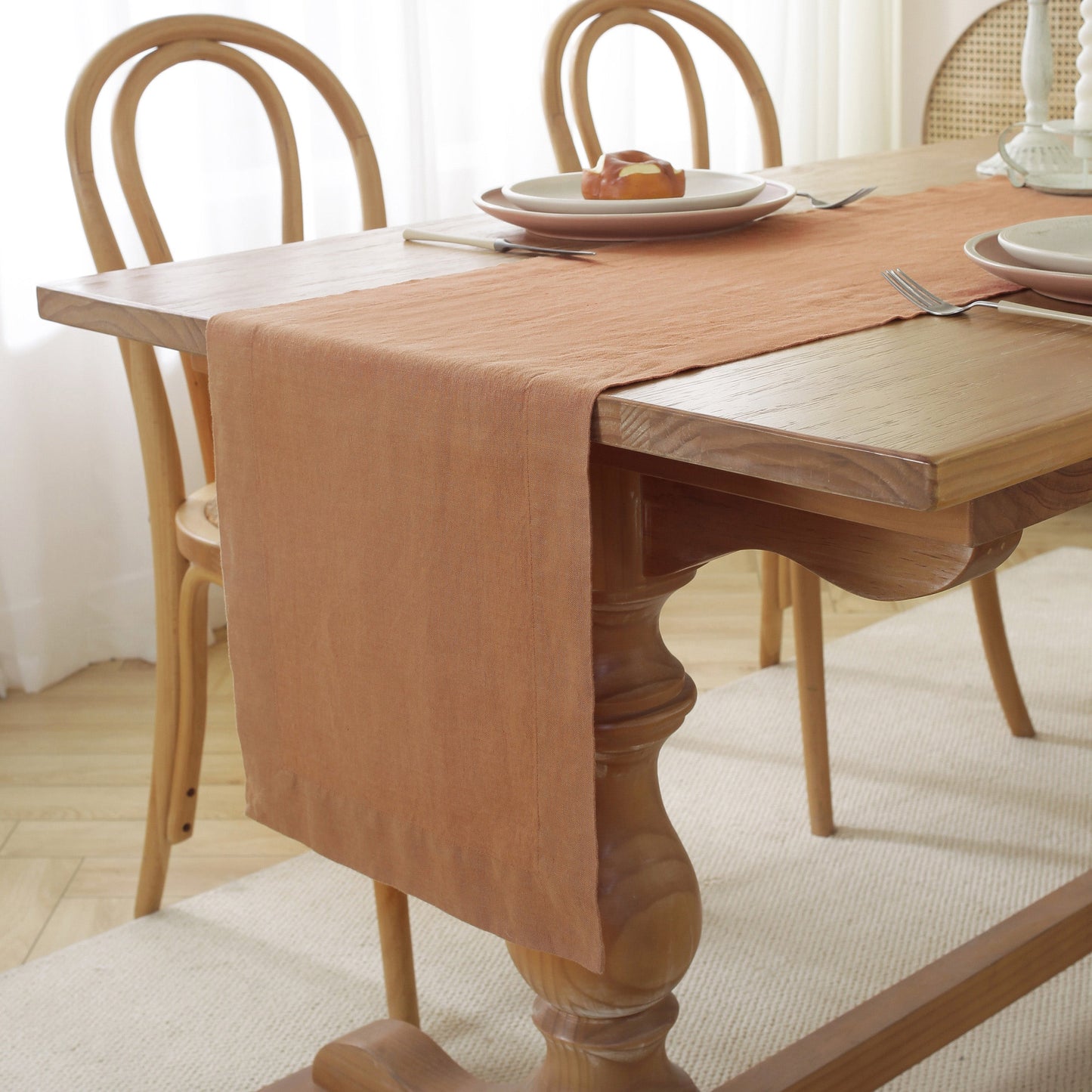 Premium French Linen Table Runner 100% Linen Runner - Beige