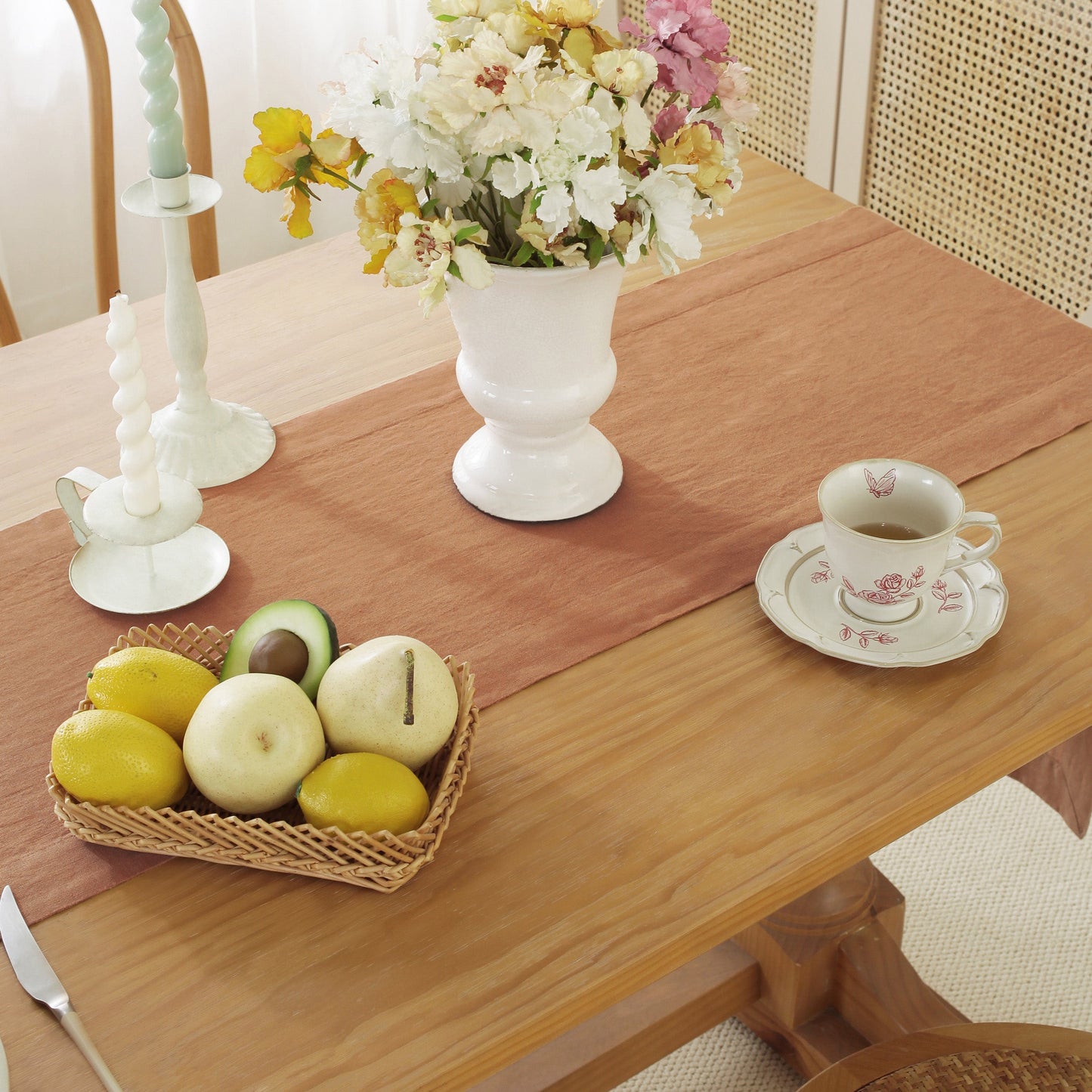 Premium French Linen Table Runner 100% Linen Runner - Beige