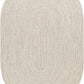 Beige Braided Faux Jute Rug