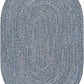Blue Braided Faux Jute Rug