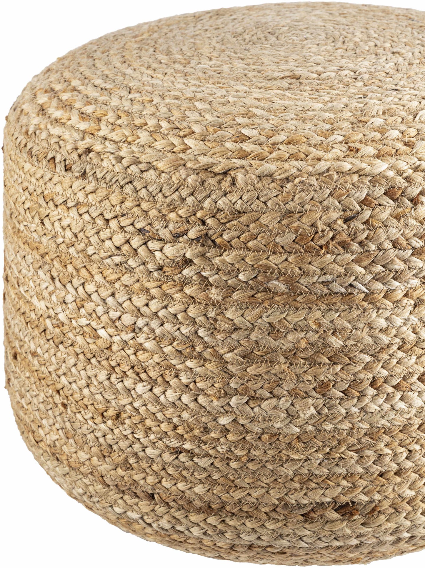 Lavertezzo Brick Red Knitted Beige Cotton Pouf