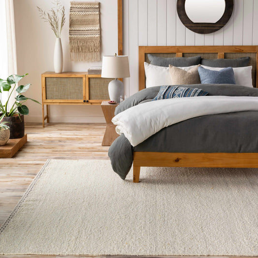 Yaniklar Cream Flat Woven Wool Rug