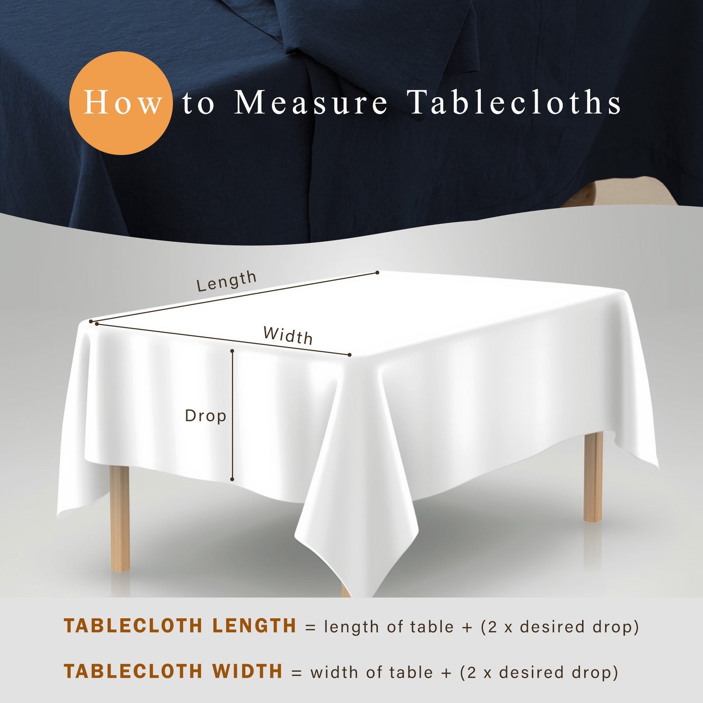 Pure Linen Tablecloth Rectangle - 90 x 132 Inches