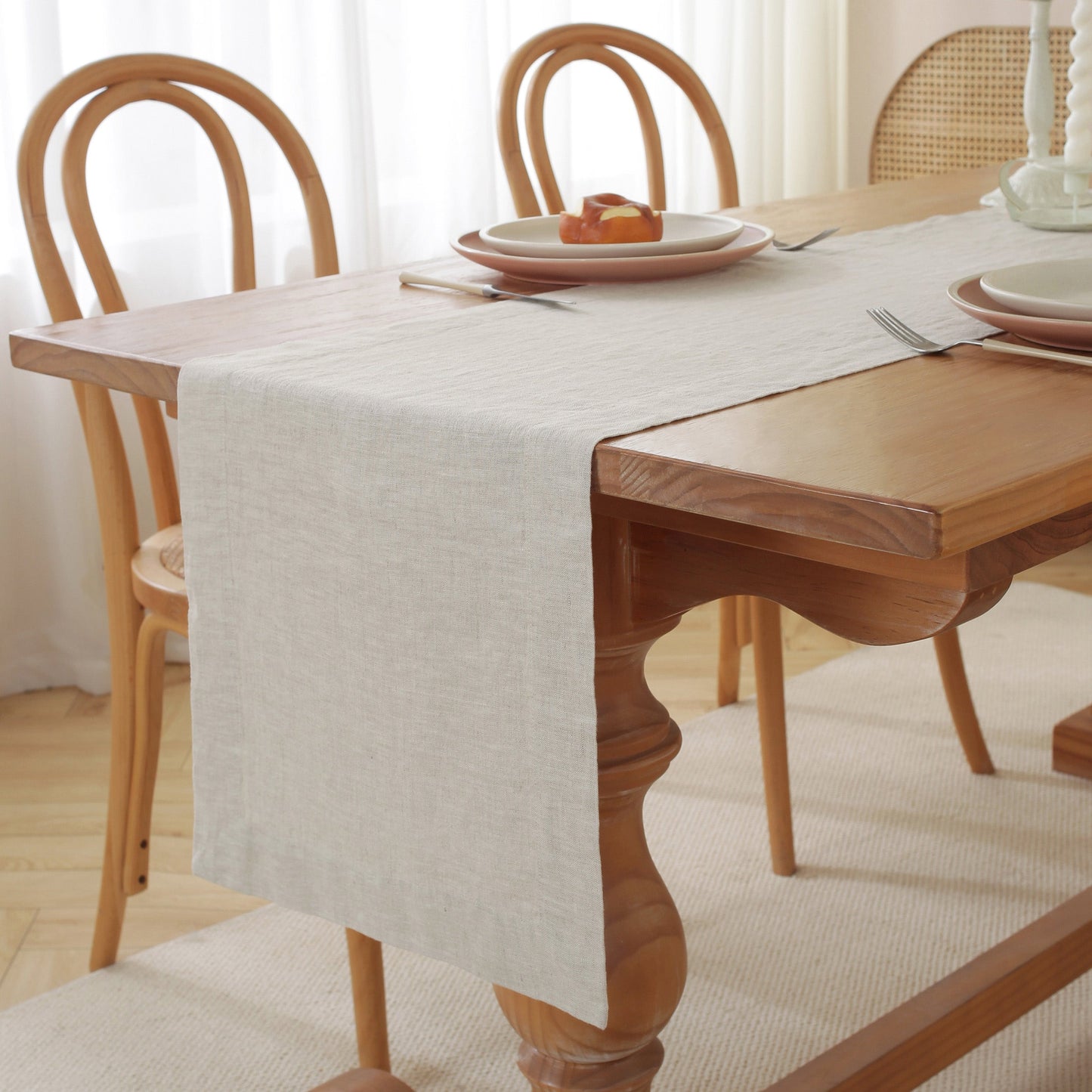 Premium French Linen Table Runner 100% Linen Runner - Natural Linen