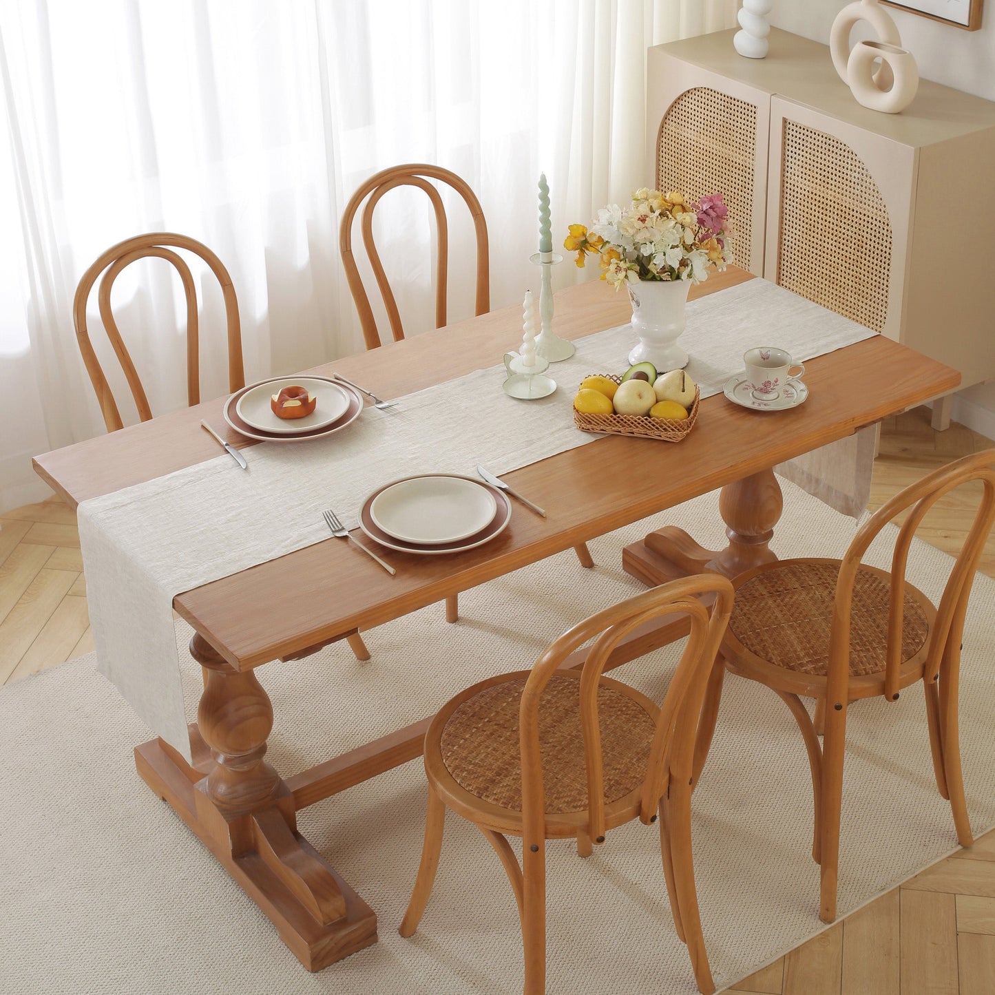 Premium French Linen Table Runner 100% Linen Runner - Natural Linen