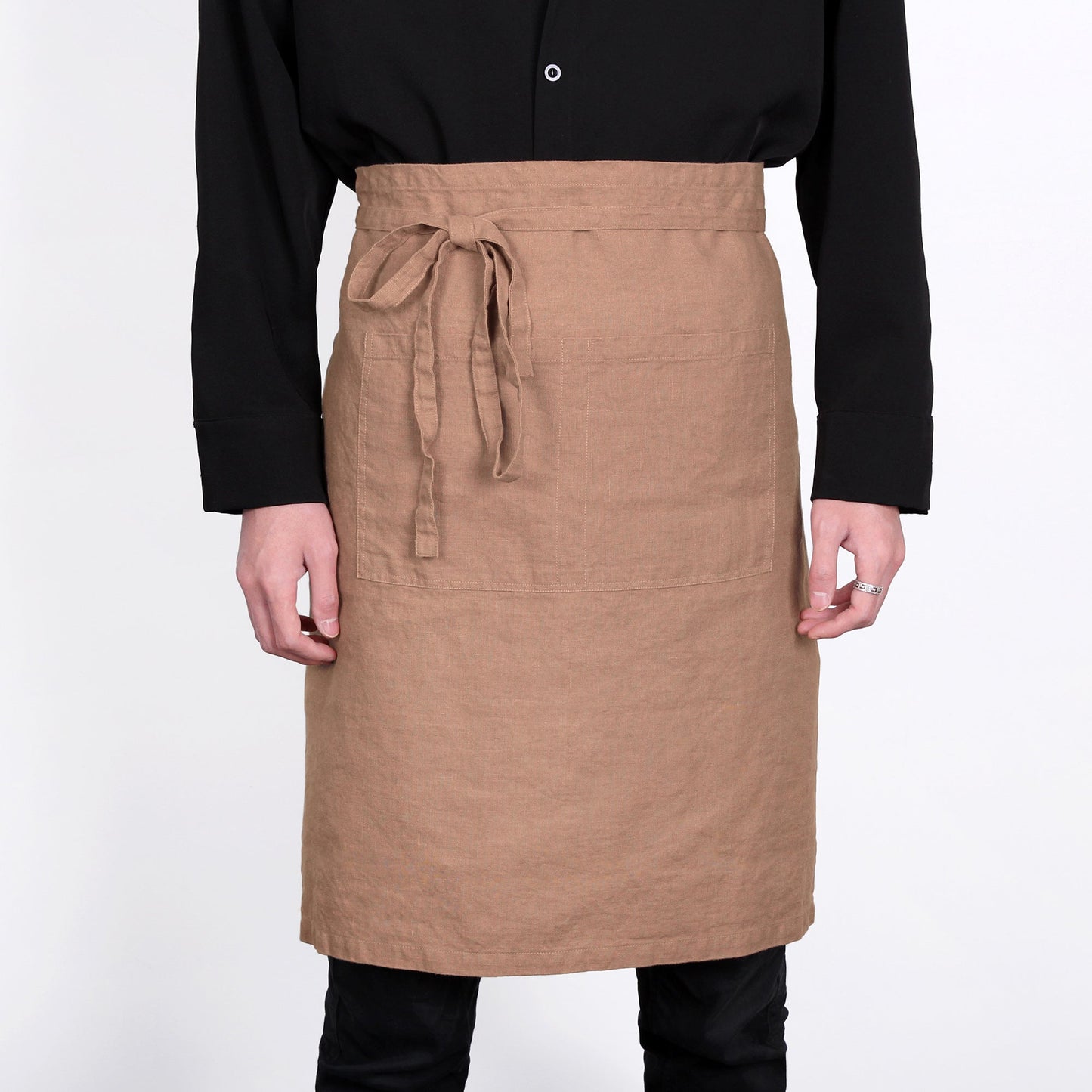 Premium French Linen Bistro Apron 25 x 35 Inch - Beige