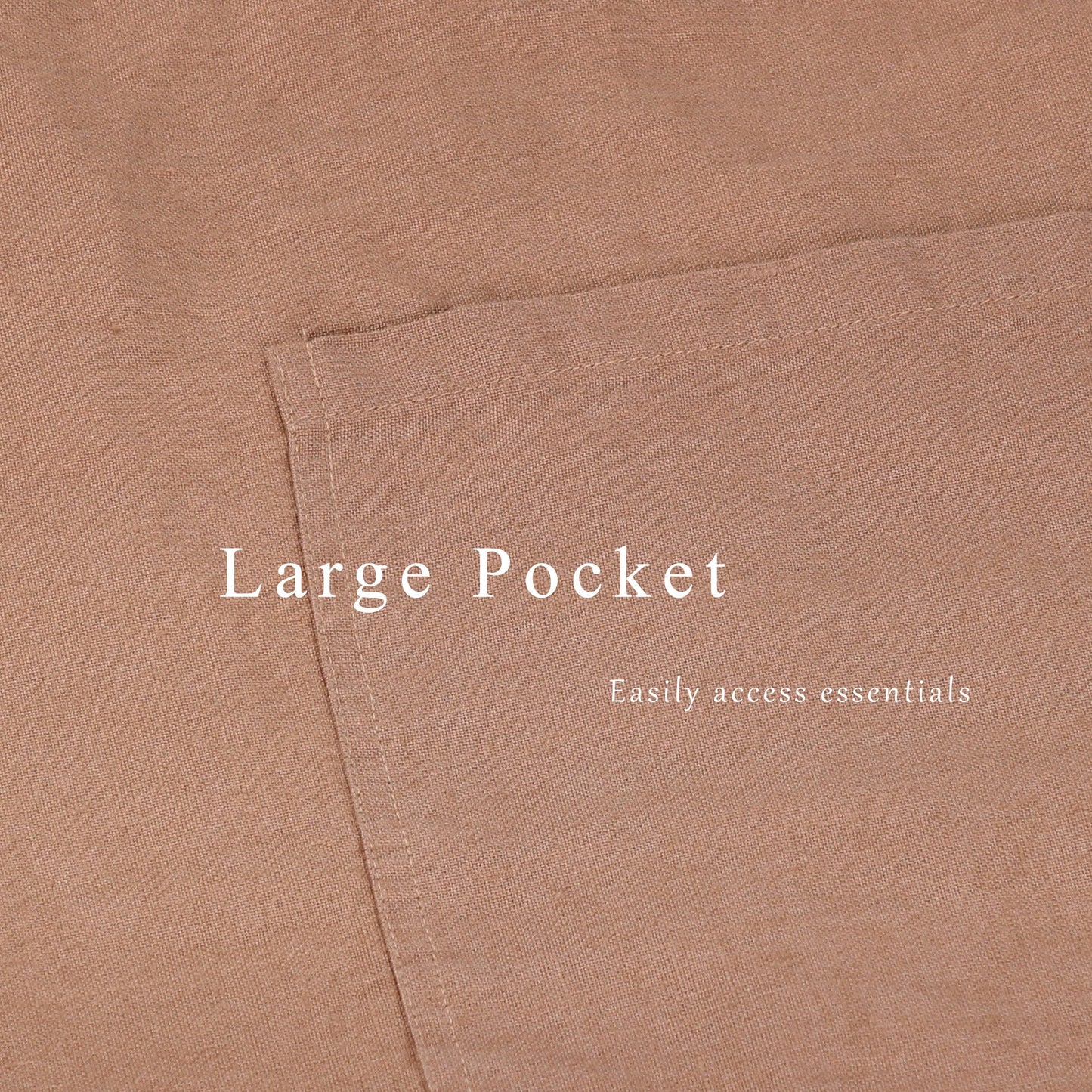 Premium French Linen Bistro Apron 25 x 35 Inch - Beige