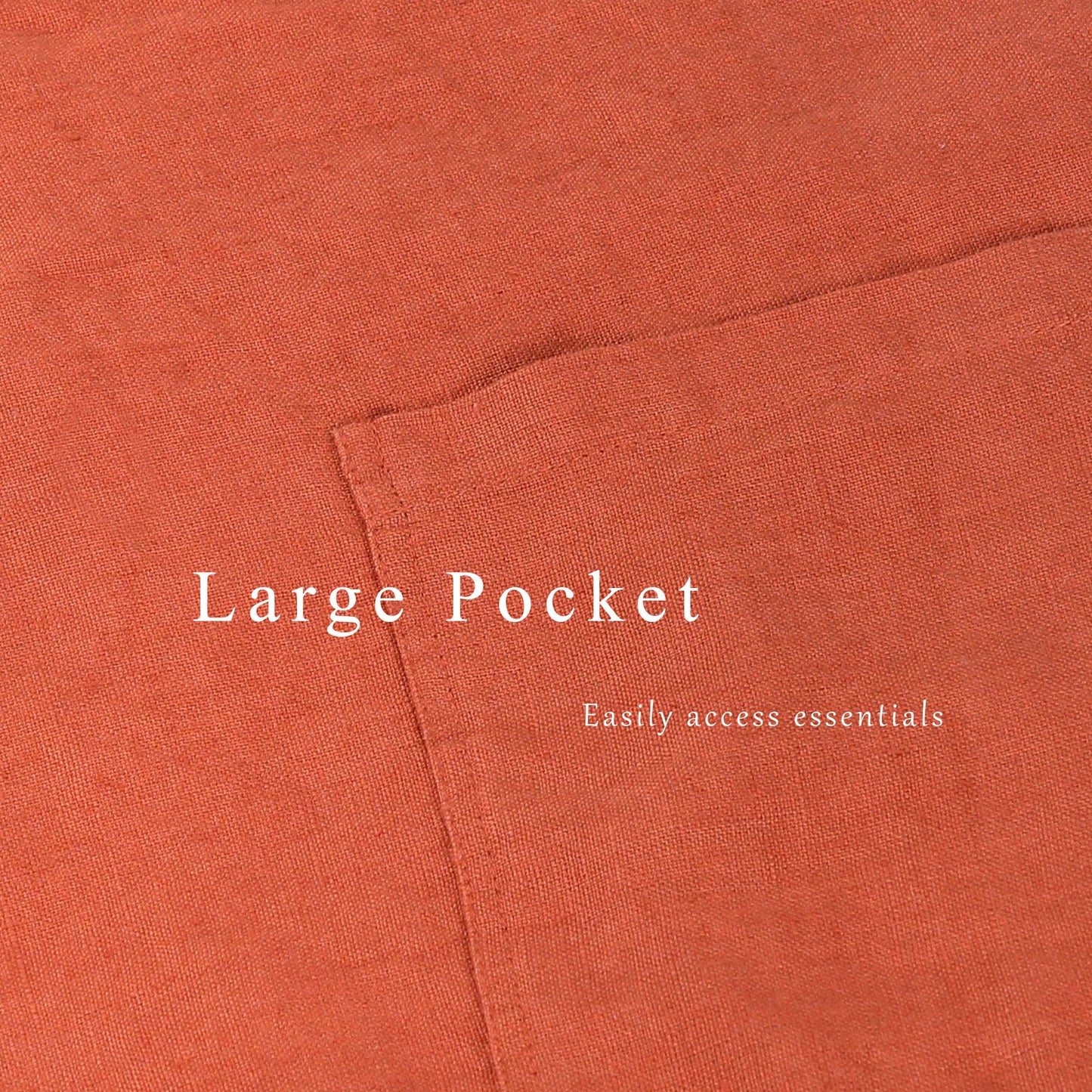 Premium French Linen Bistro Apron 25 x 35 Inch - Caramel