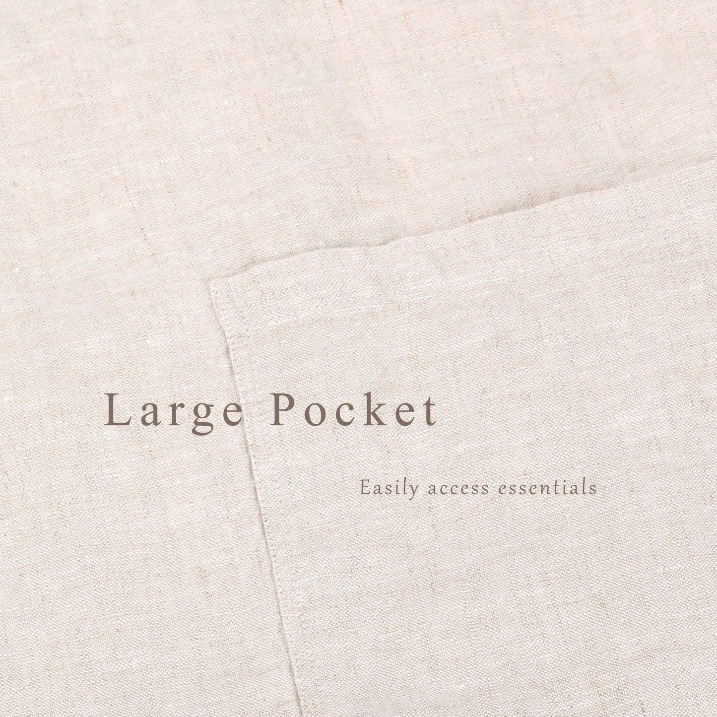 Premium French Linen Bistro Apron 25 x 35 Inch - Natural Linen