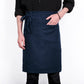 Premium French Linen Bistro Apron 25 x 35 Inch - Navy