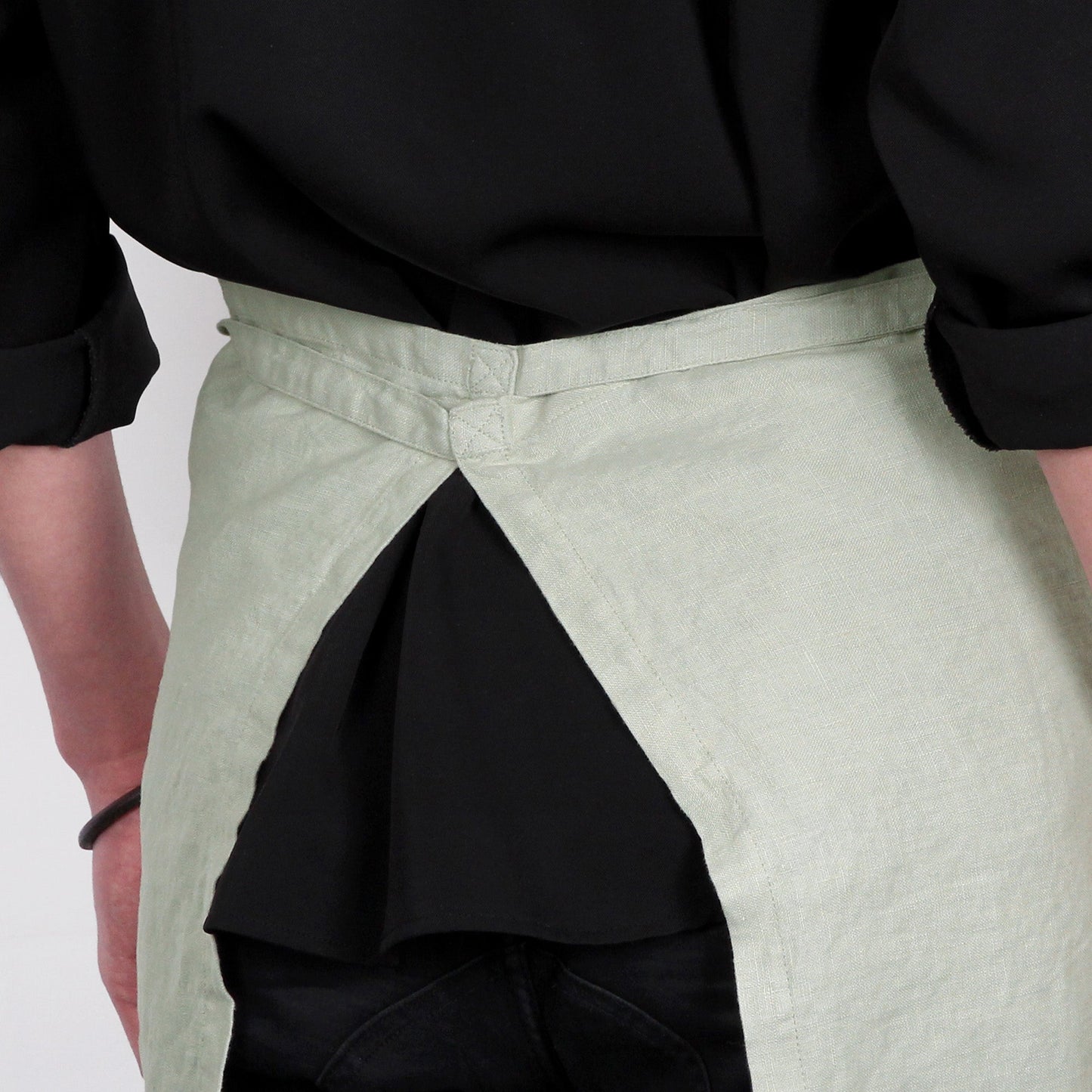 Premium French Linen Bistro Apron 25 x 35 Inch - Sage