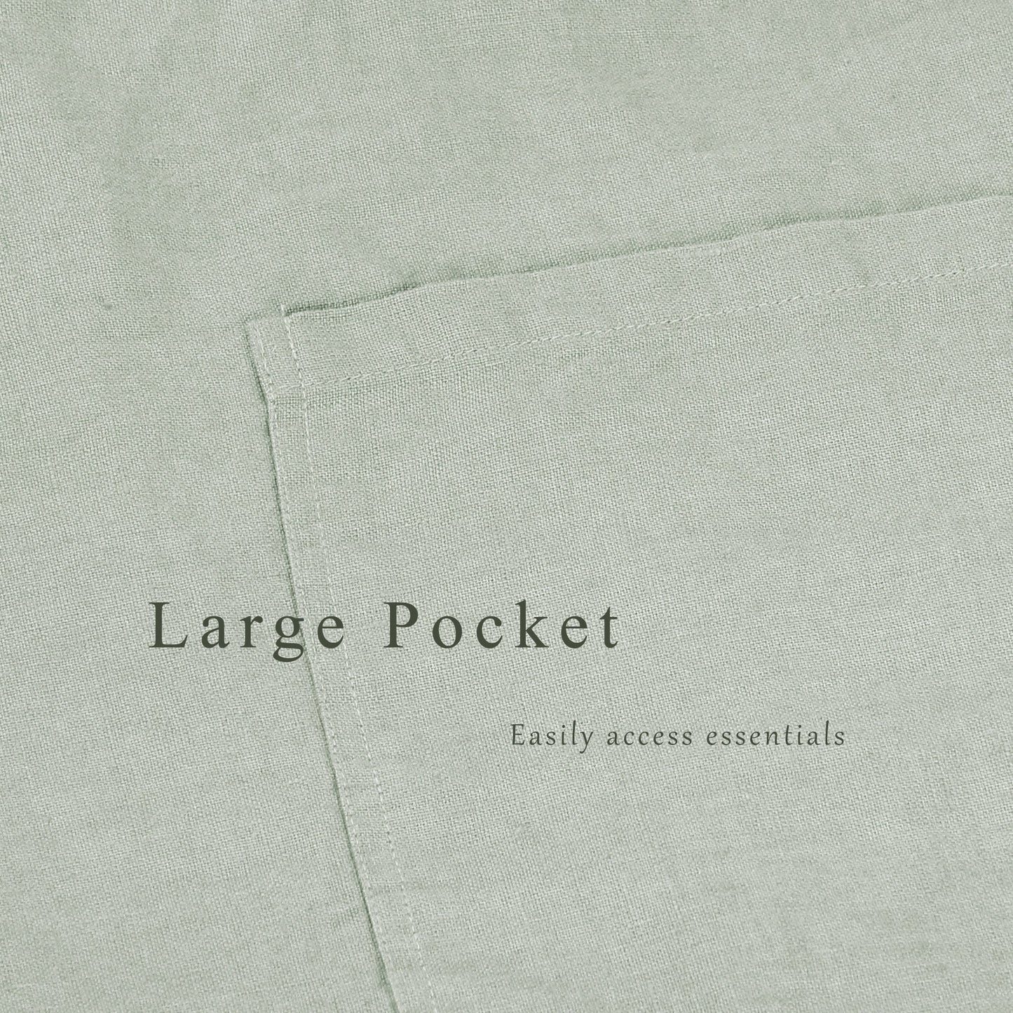 Premium French Linen Bistro Apron 25 x 35 Inch - Sage