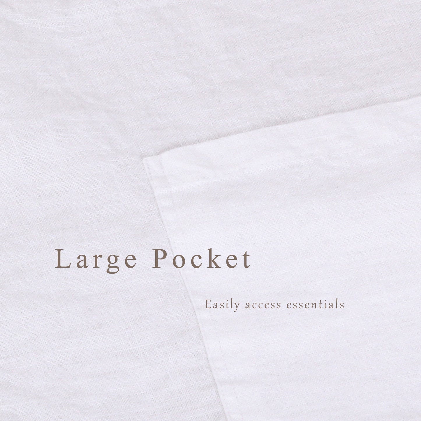 Premium French Linen Bistro Apron 25 x 35 Inch - White