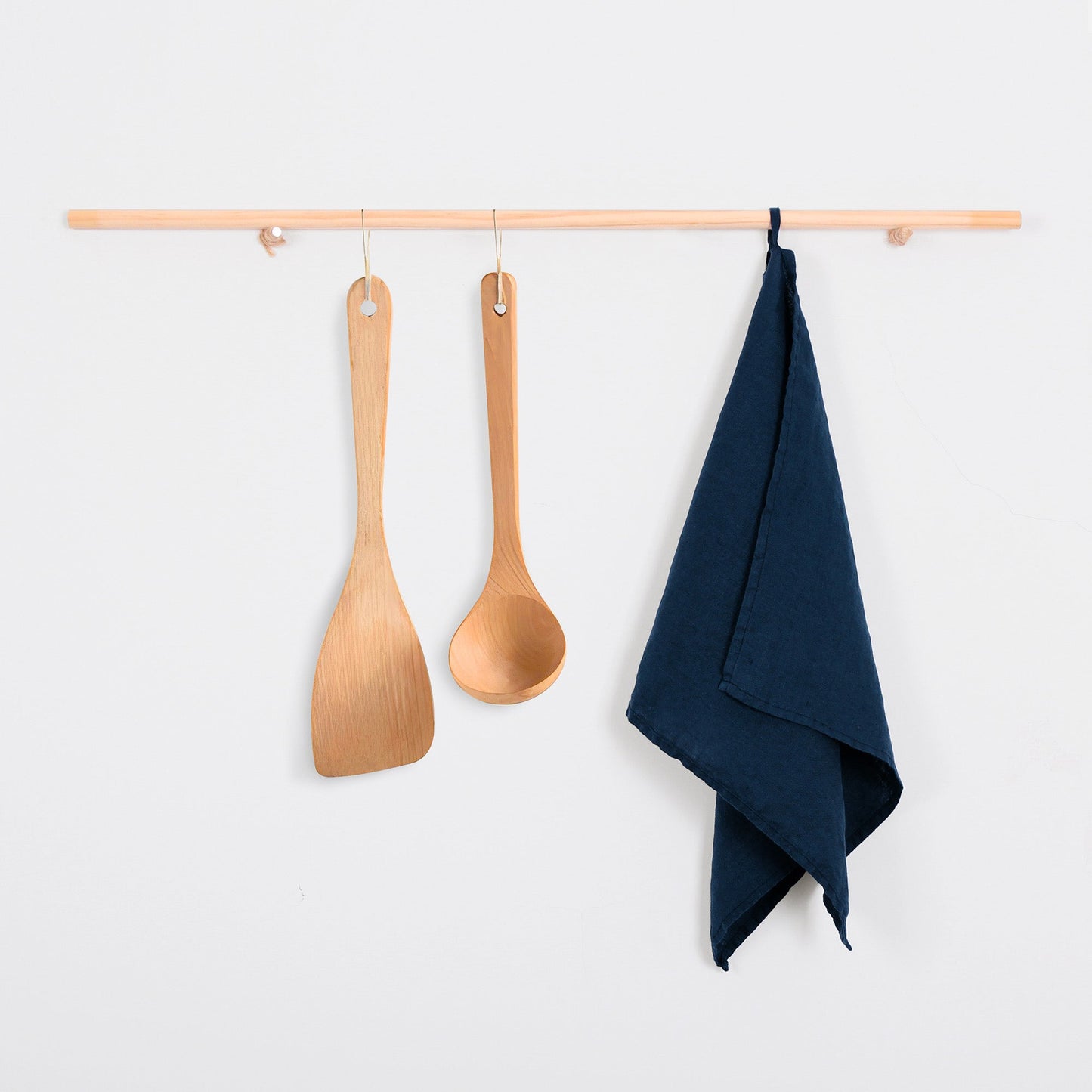 French Linen Tea Towels 14 x 28 Inch (Set of 4) - Navy