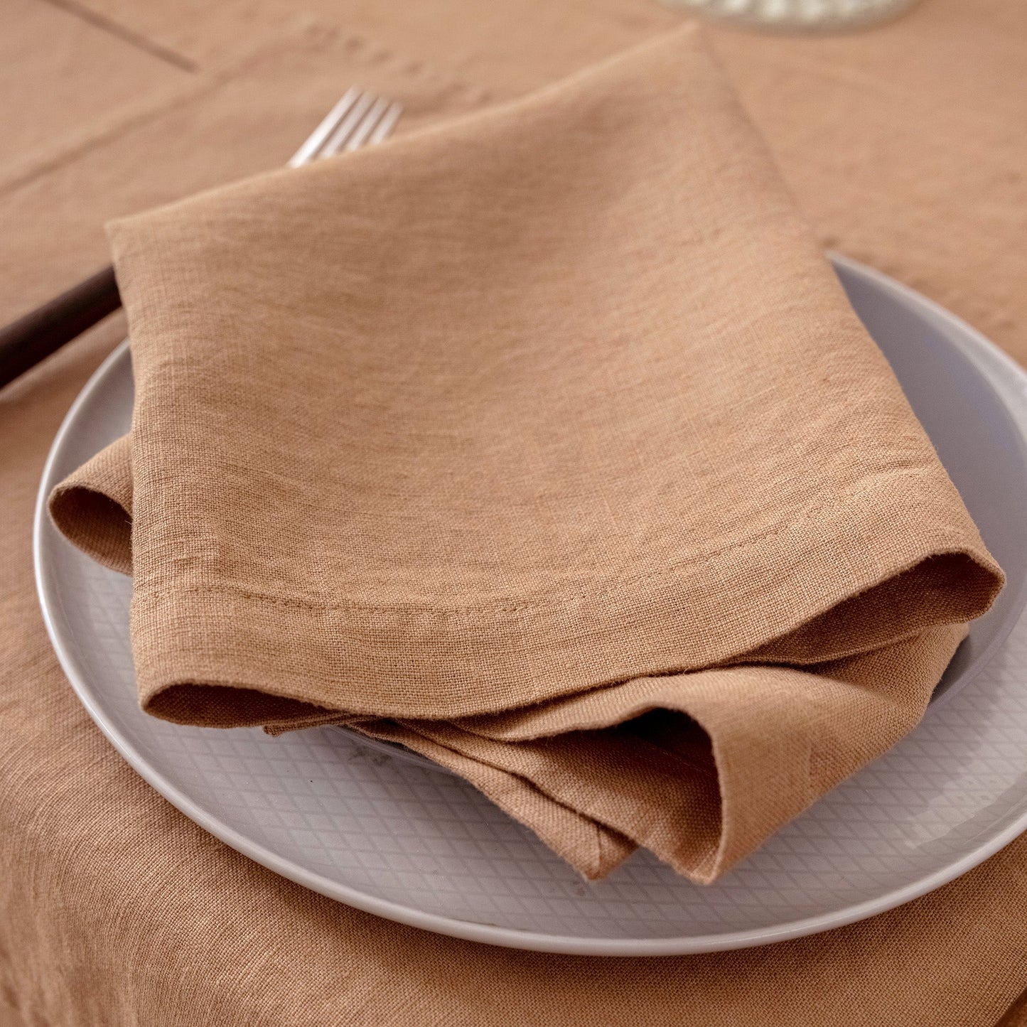 100% French Linen Napkins Set of 4 (20'' x 20'') - Beige