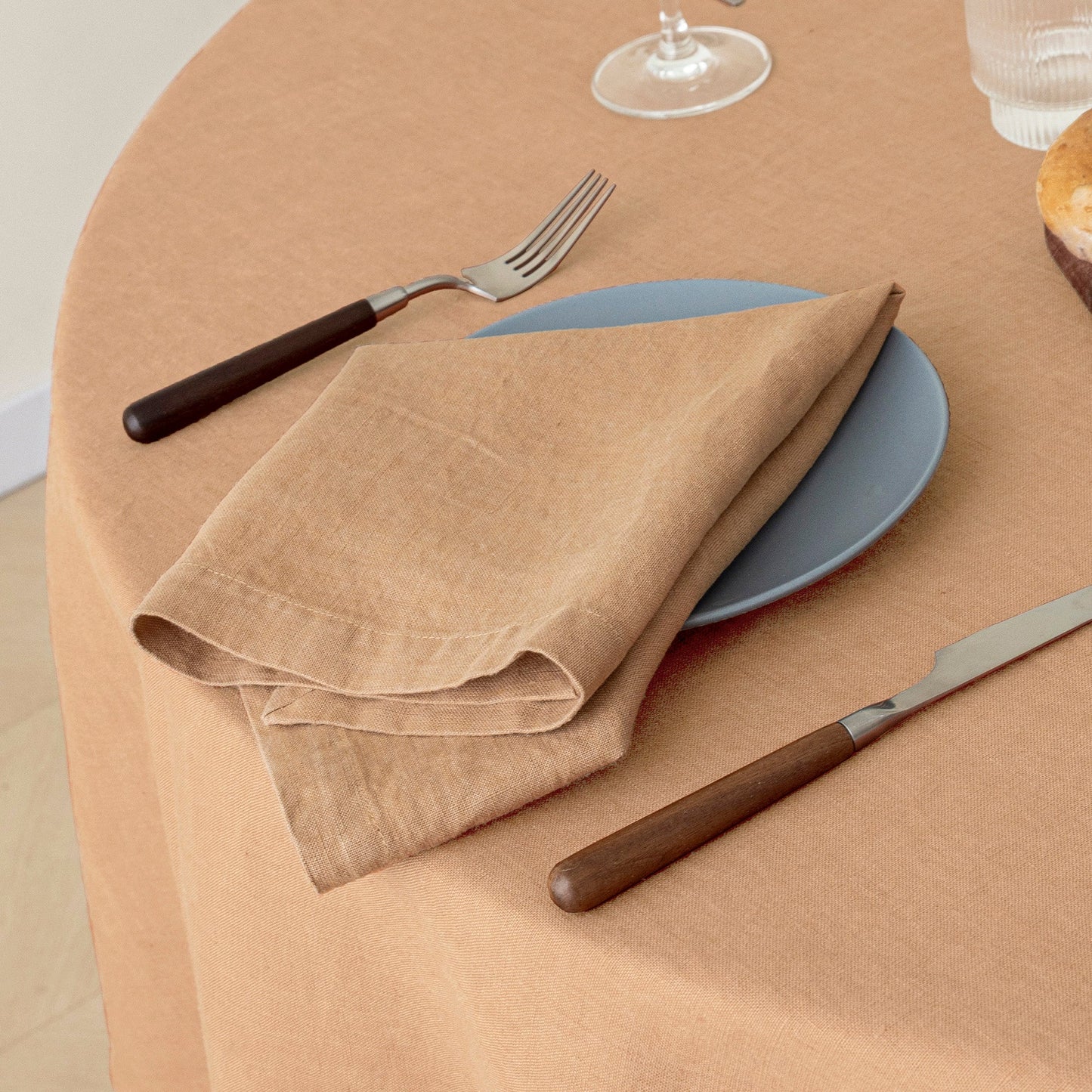 100% French Linen Napkins Set of 4 (20'' x 20'') - Beige