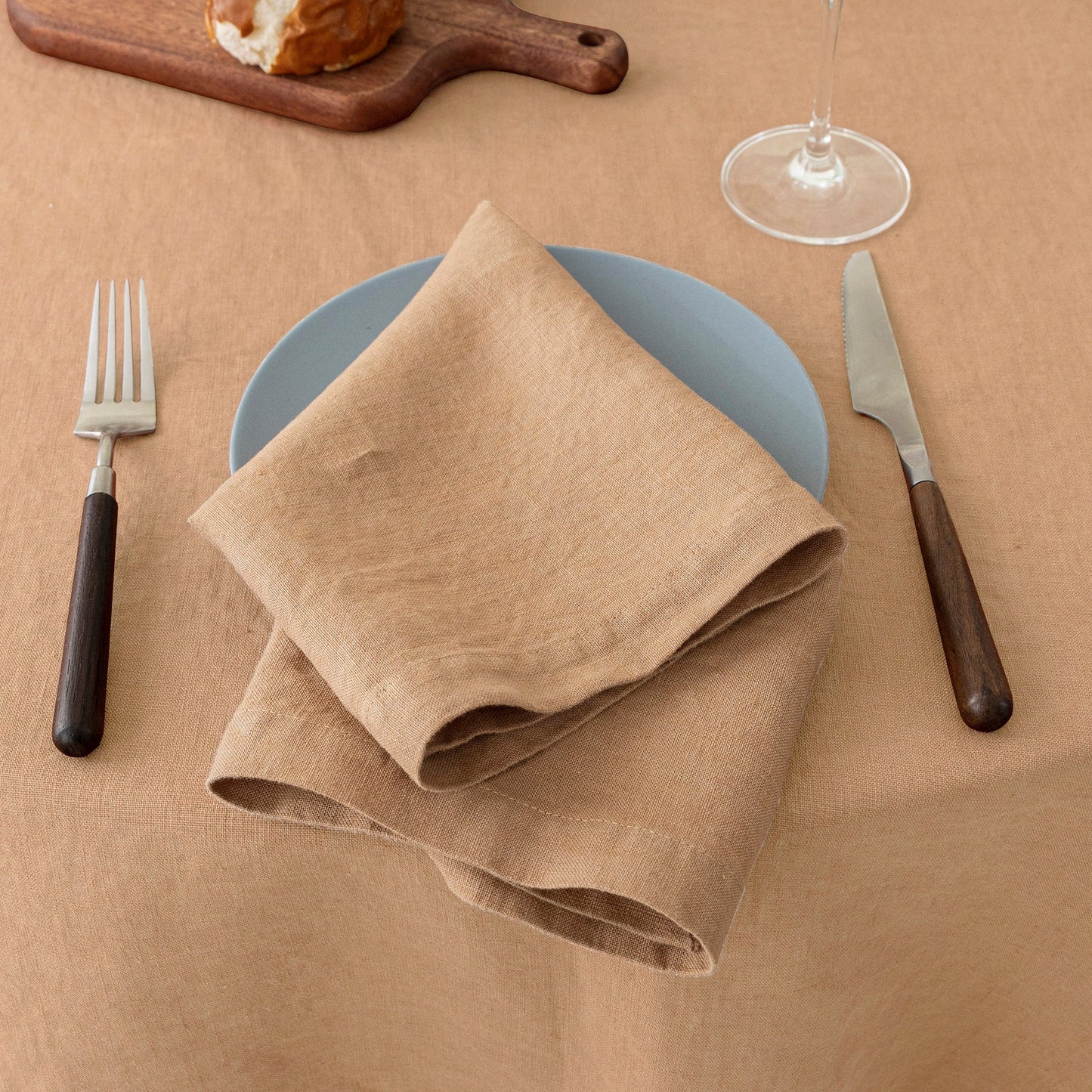 100% French Linen Napkins Set of 4 (20'' x 20'') - Beige