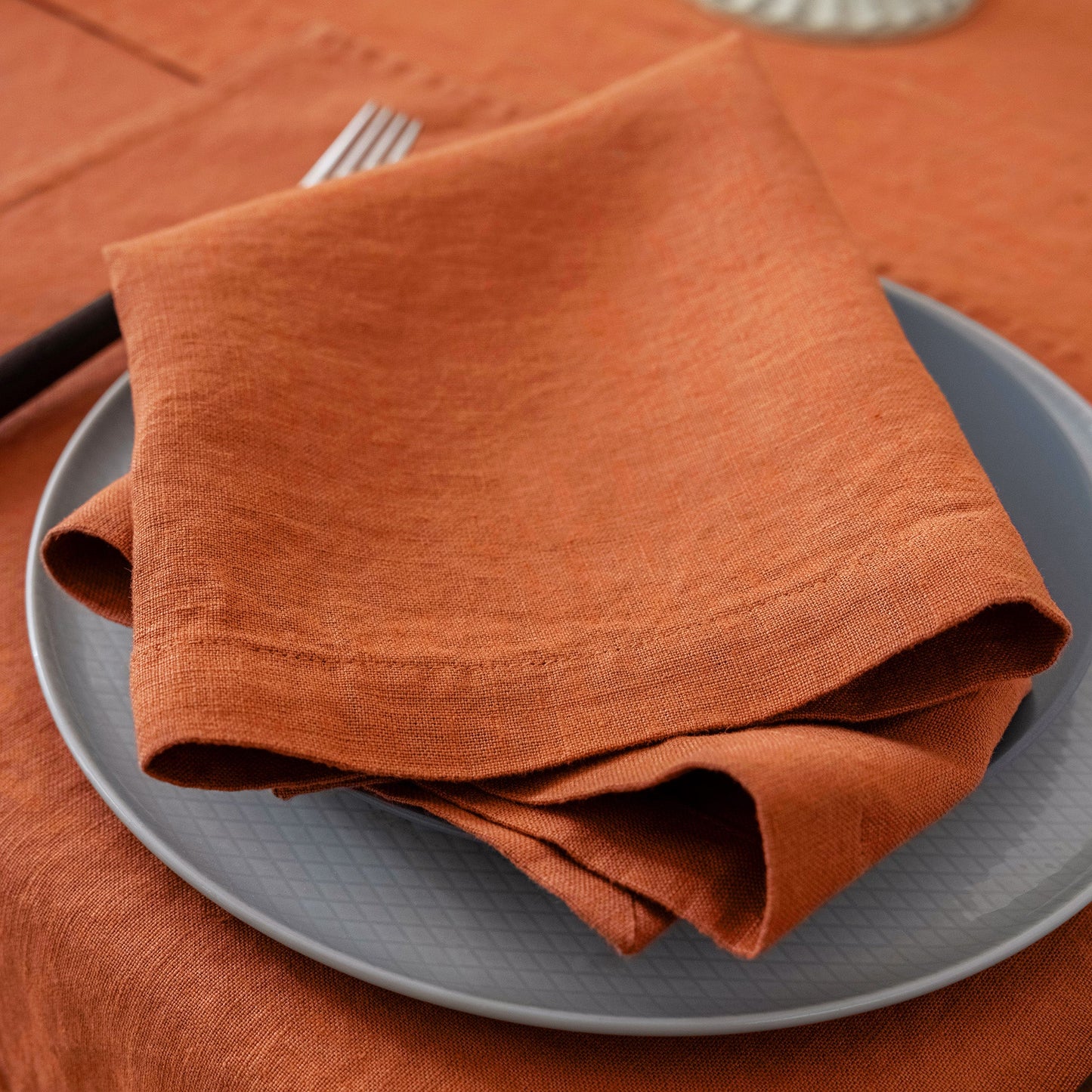 100% French Linen Napkins Set of 4 (20'' x 20'') - Caramel