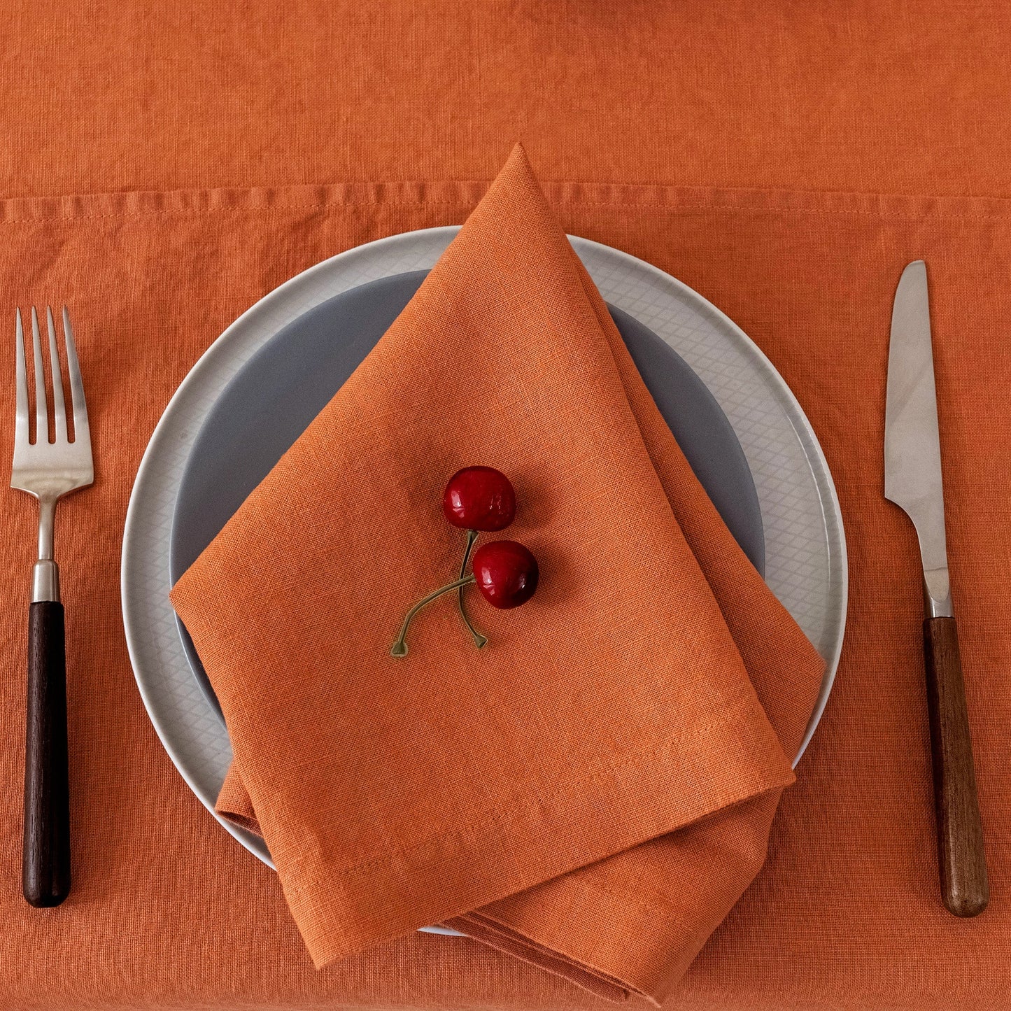 100% French Linen Napkins Set of 4 (20'' x 20'') - Caramel